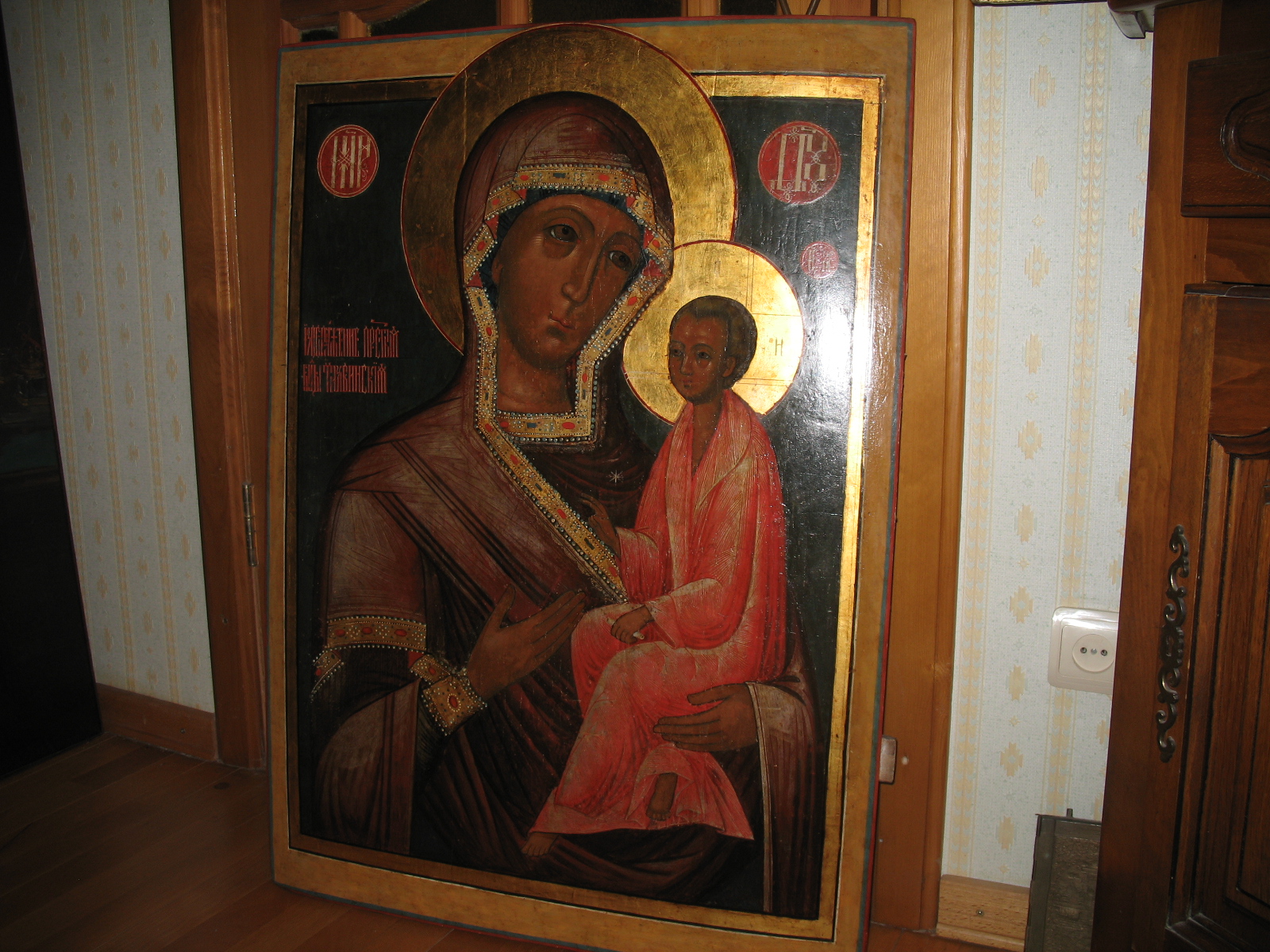 Икона  Божьей Матери Тихвинская, размер  90х65