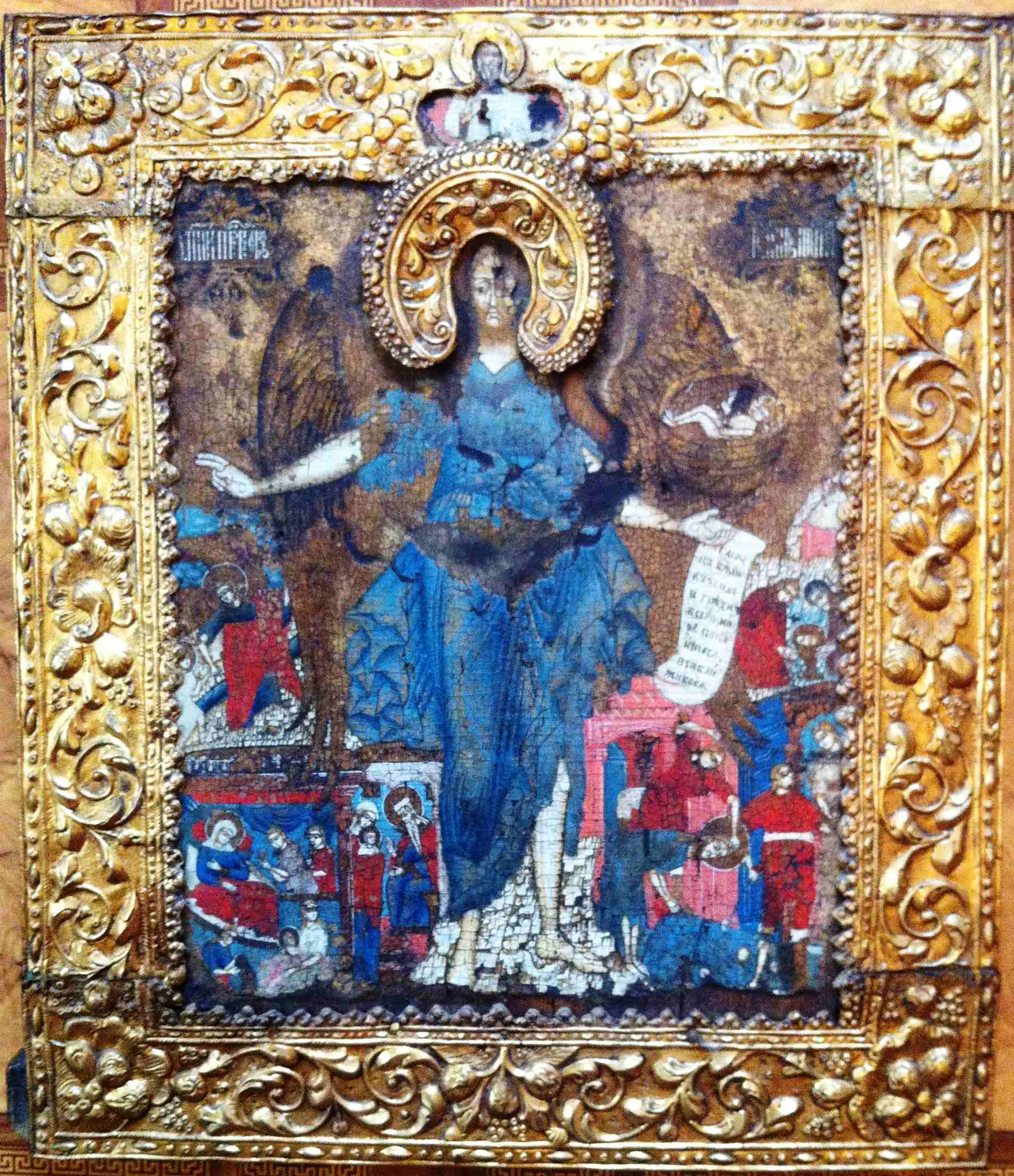 Икона старинная Иоанн Предтече, 35 см