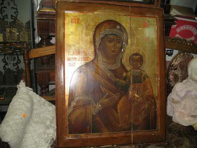  Икона Пресвятой Богородицы  Одигитрия-Смоленская середина 19 века