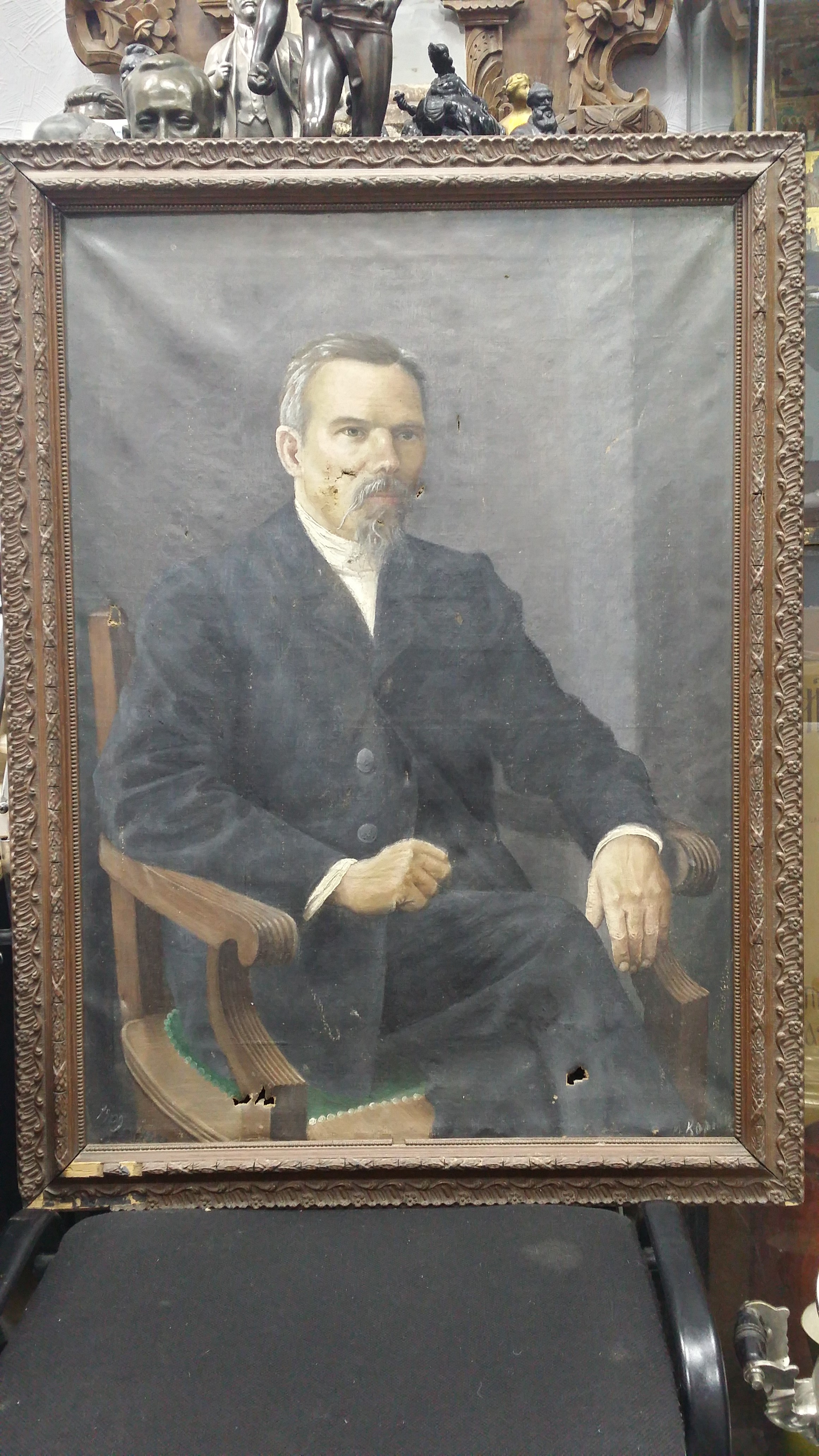 Картина старинная Владелец завода 1909 г