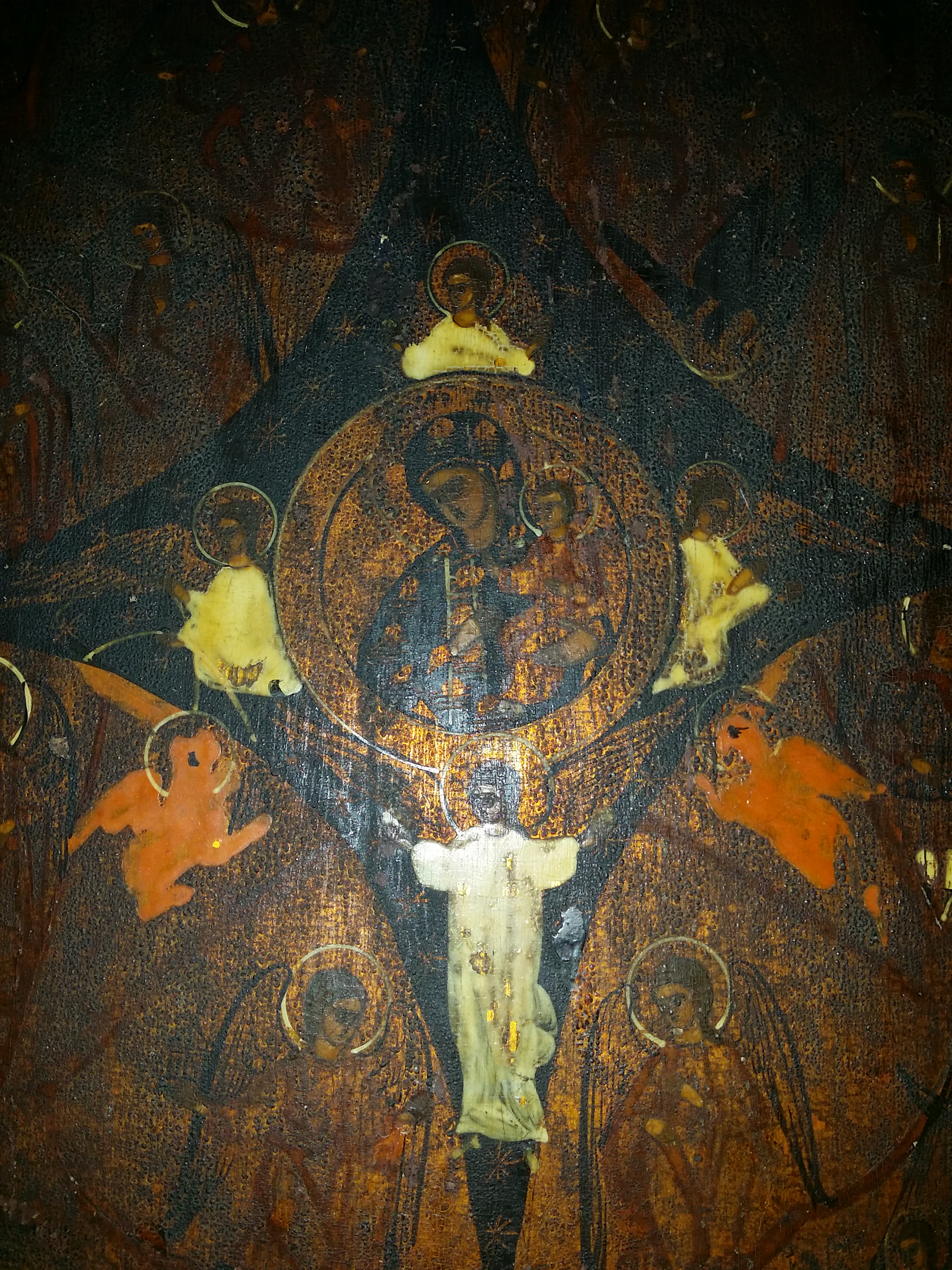 Икона старинная Неопалимая Купина. Фотография 3