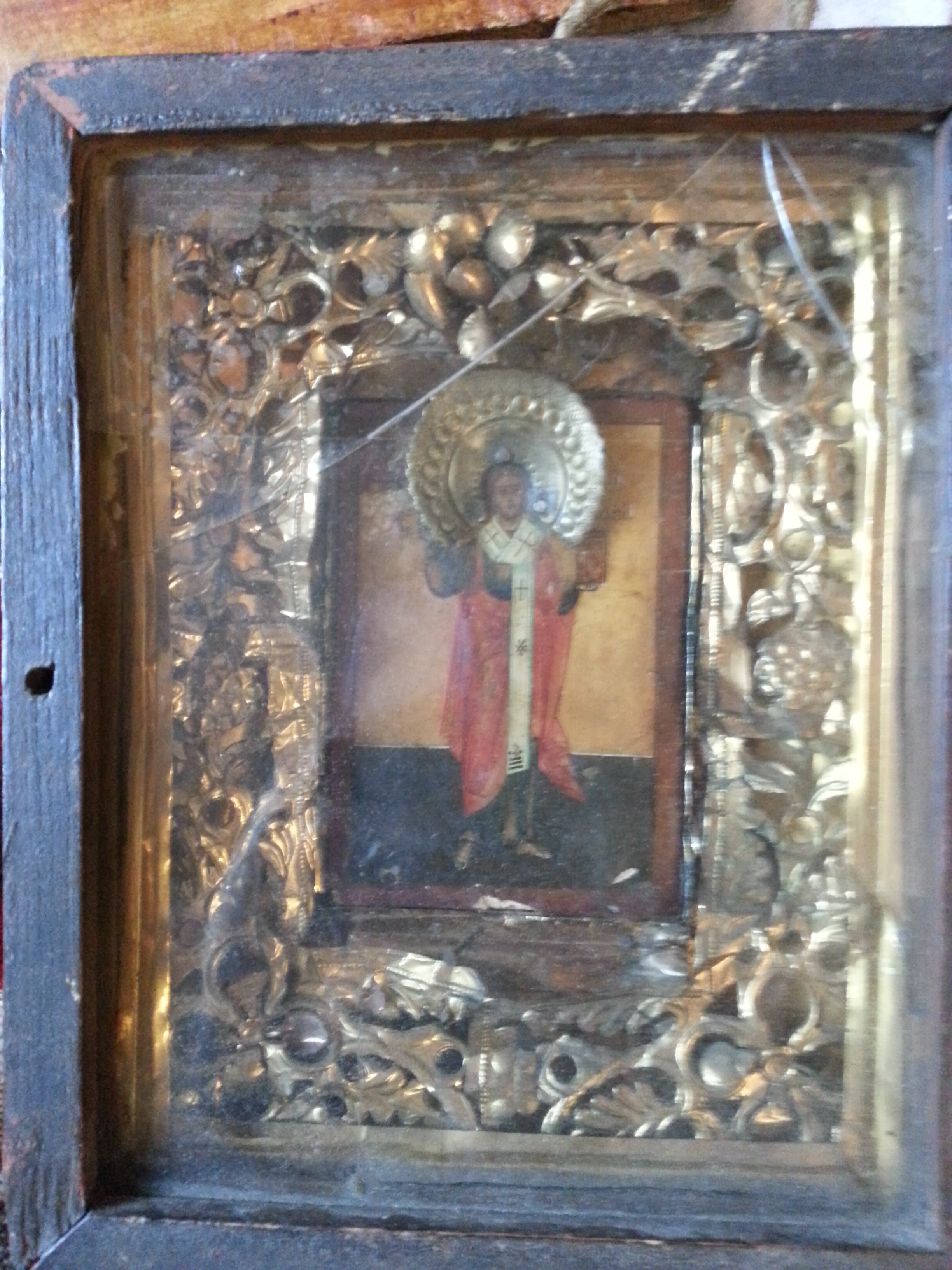 Икона антикварная, именник, Святой Тимофей