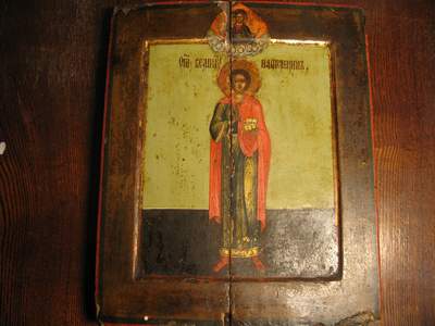 Икона антиквариат Святой Великомученик и целитель Пантелеймон