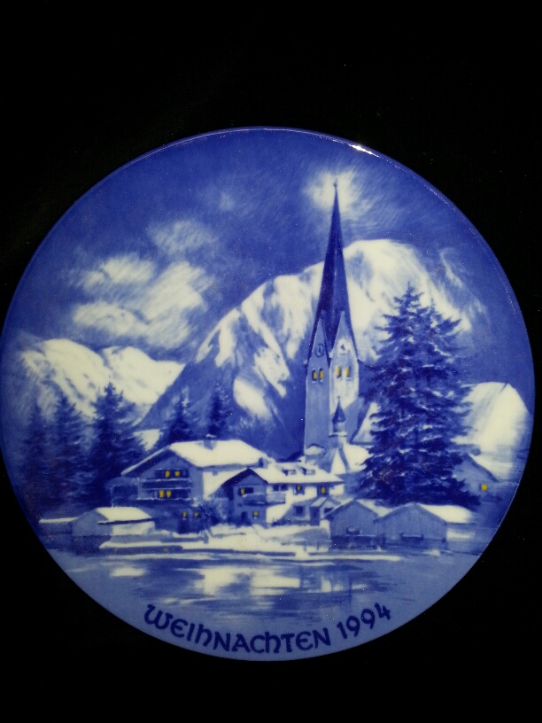  Фарфоровая тарелка антикварная к Рождеству и Новому году подарок Германия 