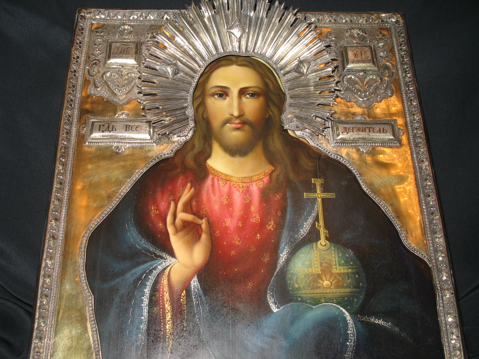 Икона антикварная Иисус Христос