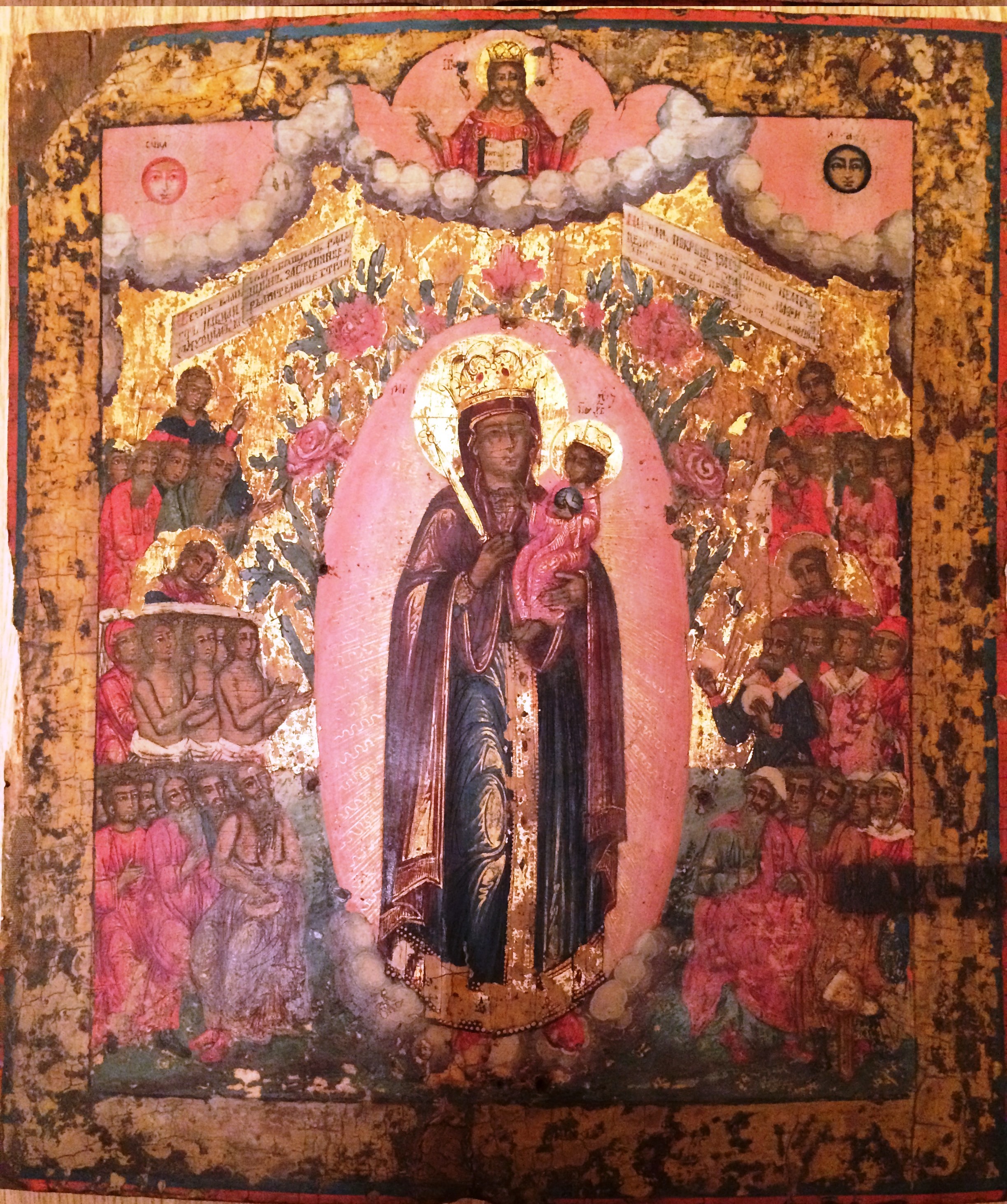 Икона 18 века Богородица всех скорбящих радость, в хорошем состоянии без вмешательств, высота 36 см