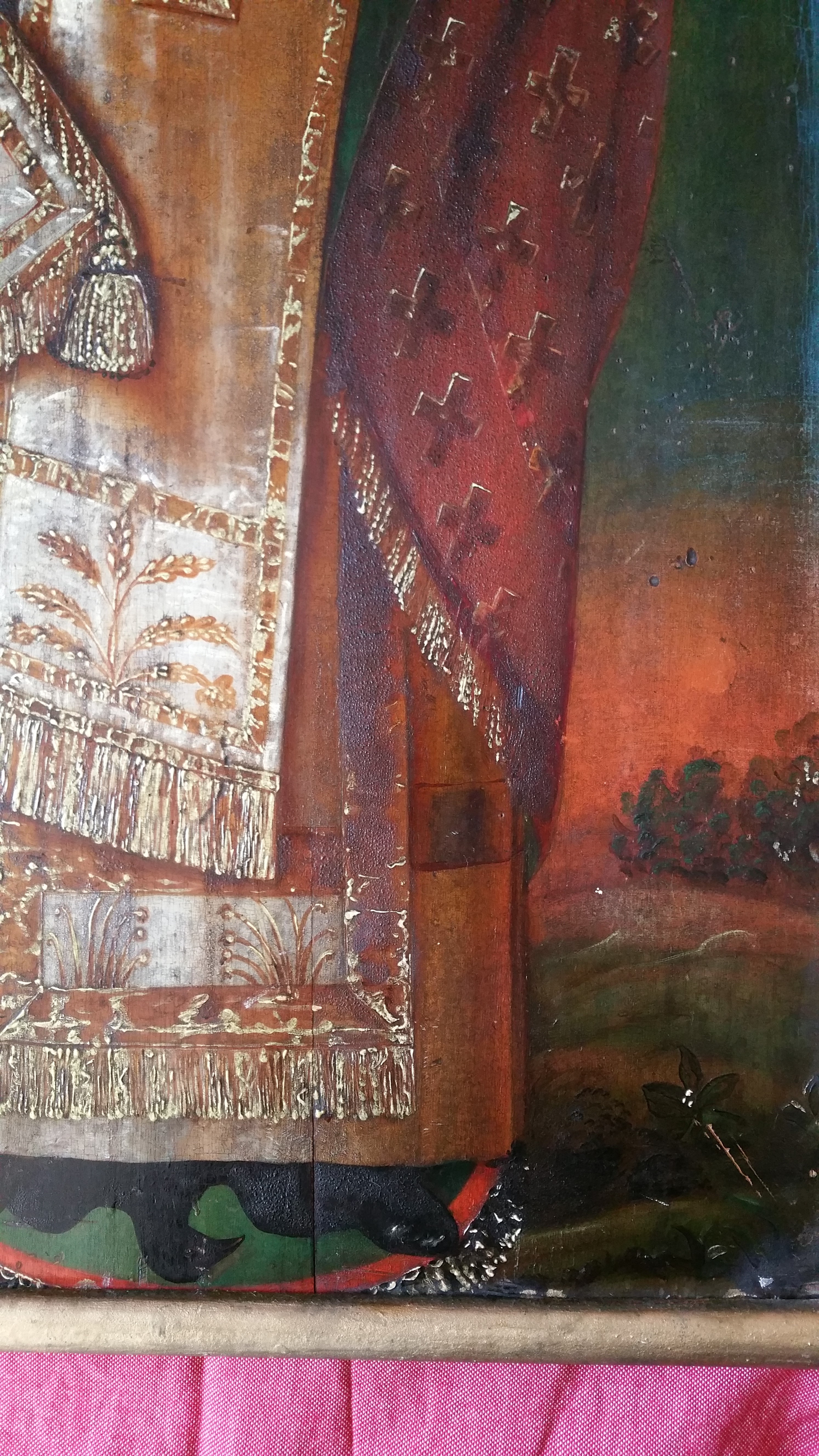 Икона храмовая старинная Николай Мирликийский. Фотография 6